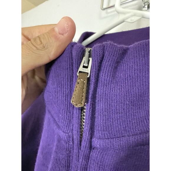 Polo Ralph Lauren Estate Rib 1/4 Zip Pullover Sweatshirt Purple Men’s Large - Picture 5 of 9